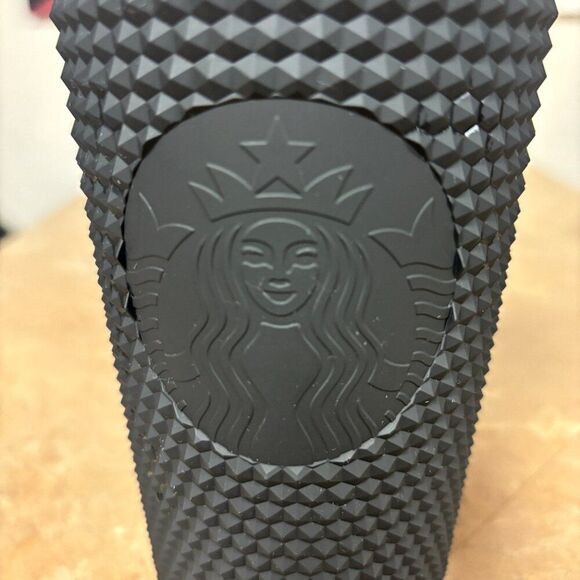 The Starbucks Matte Black Soft-Touch Bling Cold Cup combines sleek, matte black - Picture 2 of 3